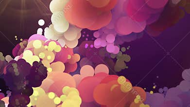 Abstract colorful motion background with moving circles