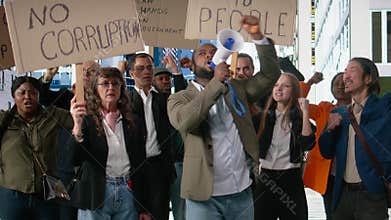 Protesters involved in non-violent rally against corrupted government
