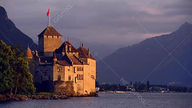 Chateau de Chillon by night, Montreux, Switzerland
