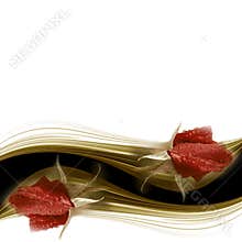 Wedding invitation card red rose bud