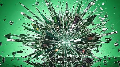 Explode crystal fractal mirror visuals scatter chaotically, crystalline reflections fracturing light Generative AI
