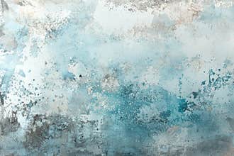Soft blue and grey watercolor washes blend together, creating a cloudy, textured background with subtle variations in tone and