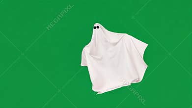 Spooky Ghost in Green Screen: Halloween Costume
