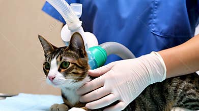 AI Cat under anesthesia at vet