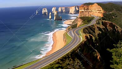 Drone Flyover of the Great Ocean Road, Australia-003