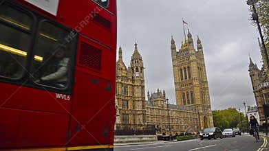 Traffic near Big Ben and House of Parliament