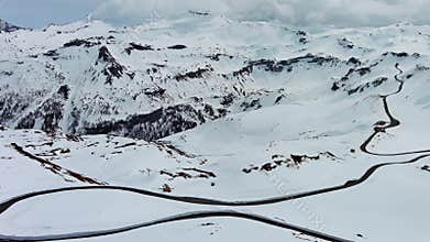 High mountain road in Austrian Alps