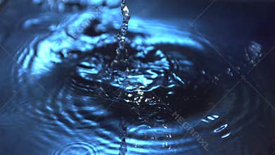 Stone falling in water