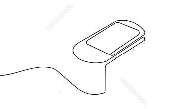 Minimalist pulse oximeter icon continuous line drawing loop animation health