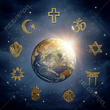 Earth and religious symbols