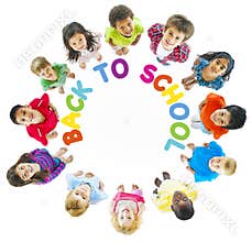 Group of Kids with Back to School
