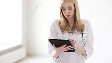 Doctor working with tablet pc