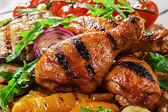 Grilled chicken drumstick