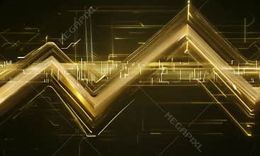 Seamless golden chain links loop animation on dark background