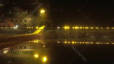 Rama VIII Bridge at night in Bangkok Thailand