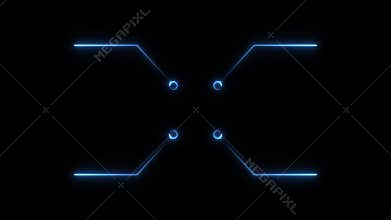 Four callout Hud elements Neon line animation