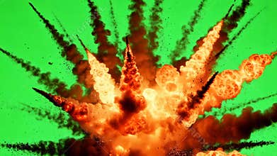 AI Explosion with Fiery Flames