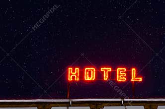 Hotel neon light sign