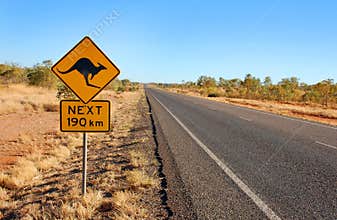 Kangaroo warning sign in Australia