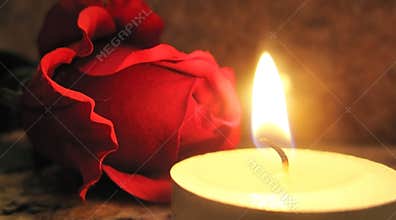 Rose and candle