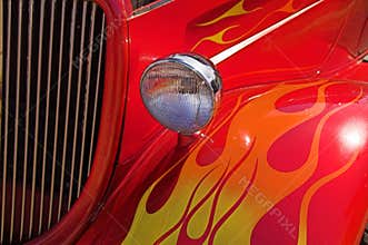 Colorful Flames on 1934 Ford Hotrod