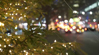 Christmas decorations in the streets of New York