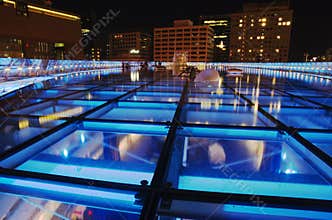 Oasis 21 building in night, Nagoya, Japan