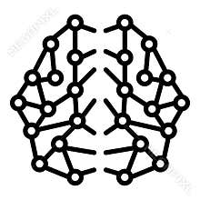 Ai brain network icon, outline style