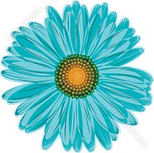 Aqua blue daisy flower