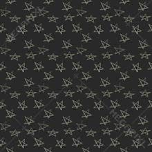 Hand drawn star pattern with ink doodles. white background. Clip art illustration watercolor style. Night cloud. Textile, banner