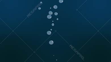 Loopable 3D animation of a bubbles rising upwards and expanding. With alpha channel