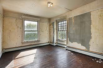 Bedroom in old abandoned home