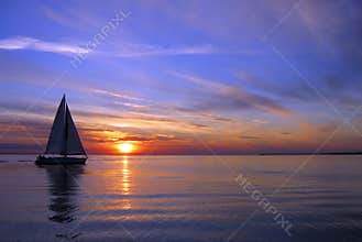 Sailing on a beautiful night