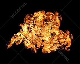 Fire and flames with a burning dark red-orange background. Fire and flames.
