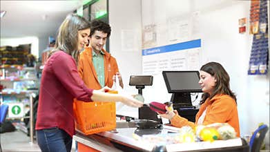 Customer in Line at Checkout