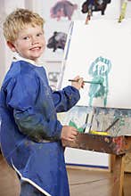 Young Boy Painting