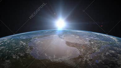 Earth Sunrise over North America