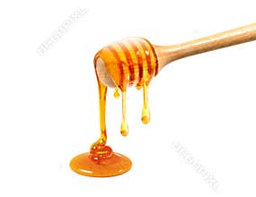 Honey and honey comb with wooden stick