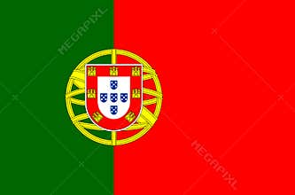 Portuguese national flag. Official flag of Portugal accurate colors