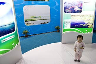 Child in exhibition