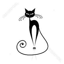 Black cat silhouette for your design