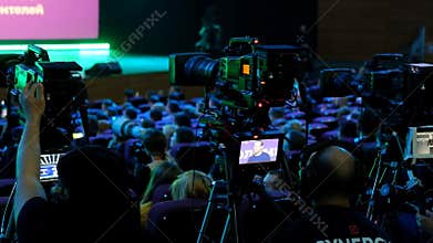 Technical staff is working at the conference