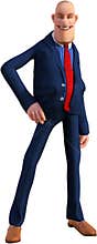 Funny Cartoon Businessman, Confidence, Isolated, Success