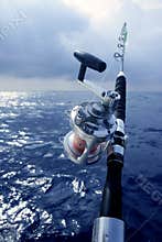 Big game boat fishing in deep sea