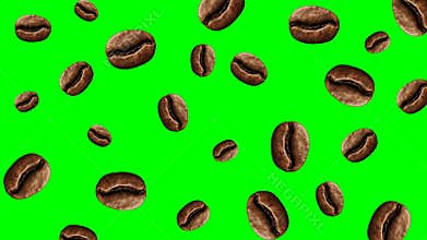 Abstract colorful coffee beans animation