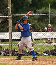 Little league baseball batter