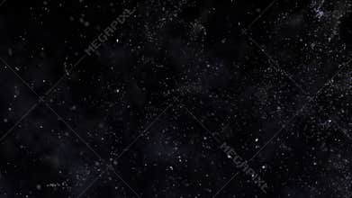 Christmas falling magic snow on a black background. Winter storm illustration with snowflakes.