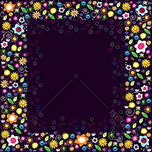 Colorful floral frame