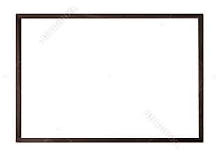 Minimalist Black Wooden Picture Frame Mockup Isolated on Clean White Background