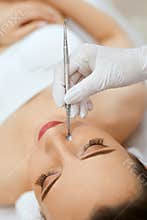 Beauty. Woman On Mechanical Facial Cleansing At Cosmetology